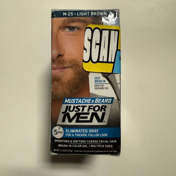 Just For Men Mustache & Beard Brush-In Color Gel M-25 Light Brown 3Pk - Picture 10 of 12